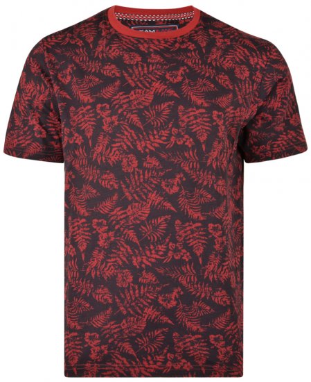 Kam Jeans 5305 T-shirt Burgundy - T-shirts - T-shirts i store størrelser - 2XL-14XL