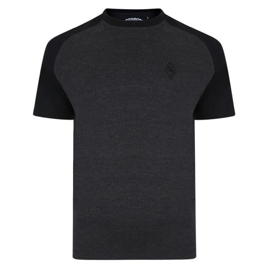 Kam Jeans 5314 Raglan T-Shirt Charcoal/Insignia Twin Pack - T-shirts - T-shirts i store størrelser - 2XL-14XL