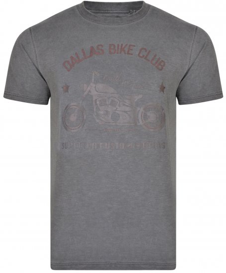 Kam Jeans 5316 Dallas Bike Club T-shirt Charcoal - T-shirts - T-shirts i store størrelser - 2XL-14XL