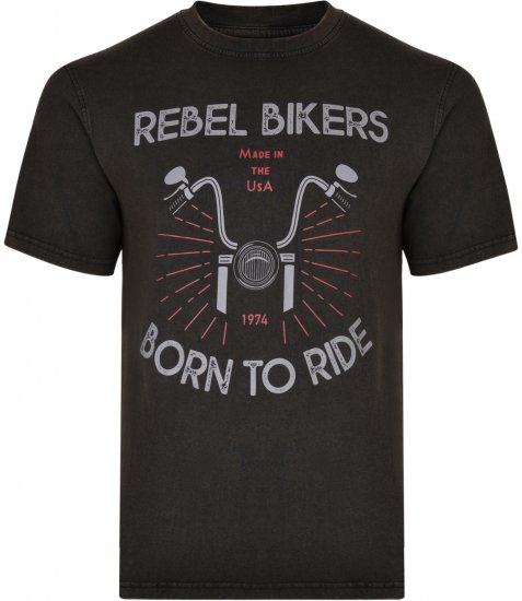 Kam Jeans 5319 Rebel Bikers T-shirt Black - T-shirts - T-shirts i store størrelser - 2XL-14XL