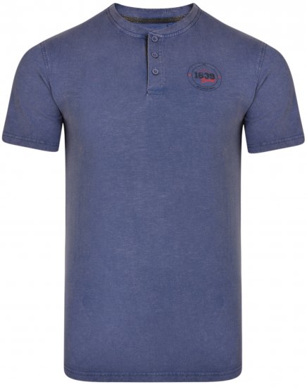 Kam Jeans 5320 Buttoned T-shirts Indigo Blue - T-shirts - T-shirts i store størrelser - 2XL-14XL