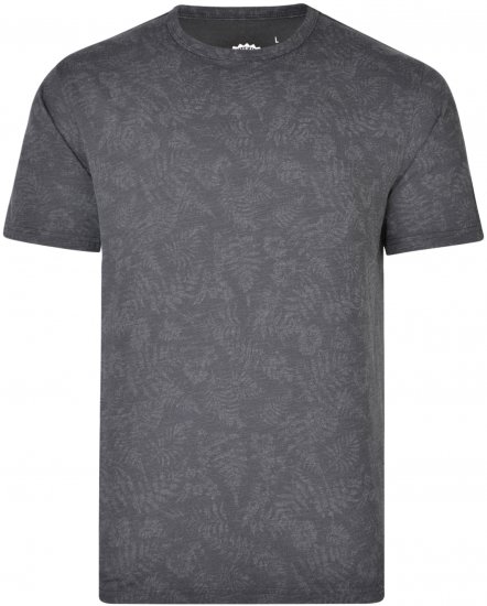 Kam Jeans 5324 All over printed T-shirts Charcoal - T-shirts - T-shirts i store størrelser - 2XL-14XL