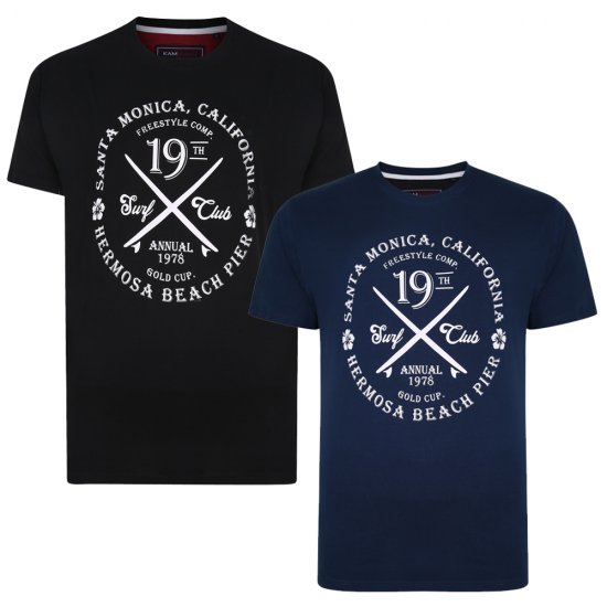 Kam Jeans 5331 Twin pack California Tee - T-shirts - T-shirts i store størrelser - 2XL-14XL