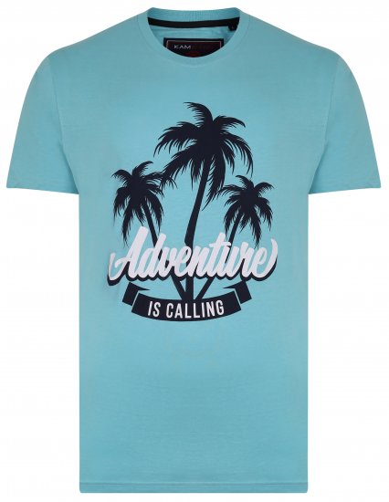 Kam Jeans 5332 Adventure T-Shirt Aqua - T-shirts - T-shirts i store størrelser - 2XL-14XL