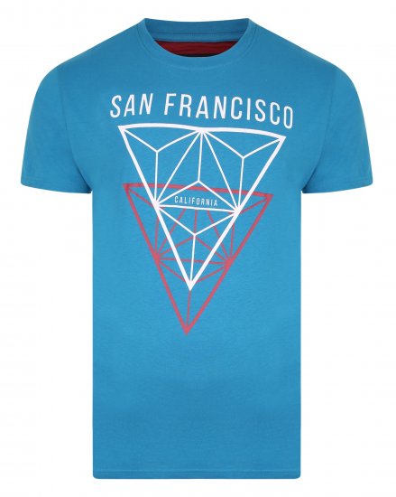 Kam Jeans 5334 San Fransisco Tee Blue - T-shirts - T-shirts i store størrelser - 2XL-14XL