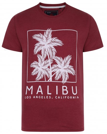 Kam Jeans 5336 Malibu T-Shirt Burgundy - T-shirts - T-shirts i store størrelser - 2XL-14XL