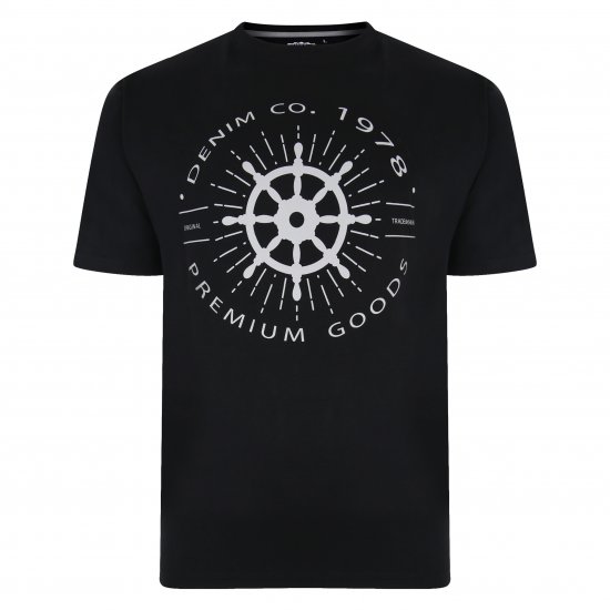 Kam Jeans 5348 T-shirt Vintage/Denim Twin Pack - T-shirts - T-shirts i store størrelser - 2XL-14XL