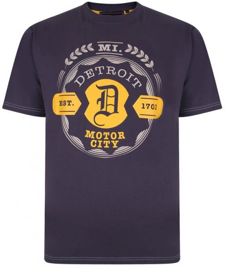 Kam Jeans 5350 Detroits Motors T-shirt Charcoal - T-shirts - T-shirts i store størrelser - 2XL-14XL