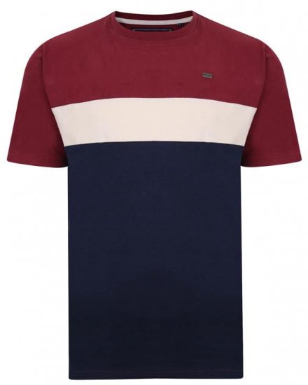 Kam Jeans 5357 Cut & Saw Peach Finish T-Shirt Burgundy - T-shirts - T-shirts i store størrelser - 2XL-14XL