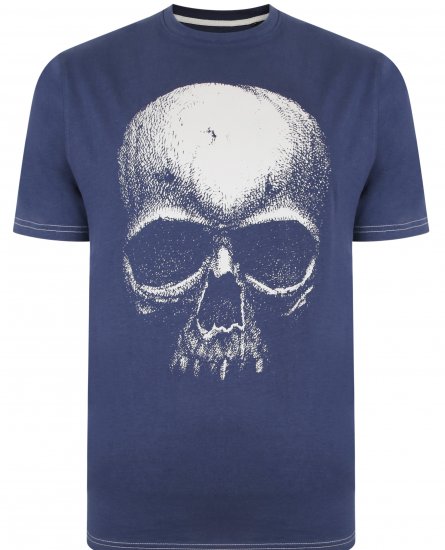 Kam Jeans 5374 Ghost Skull Print T-shirt Navy - T-shirts - T-shirts i store størrelser - 2XL-14XL