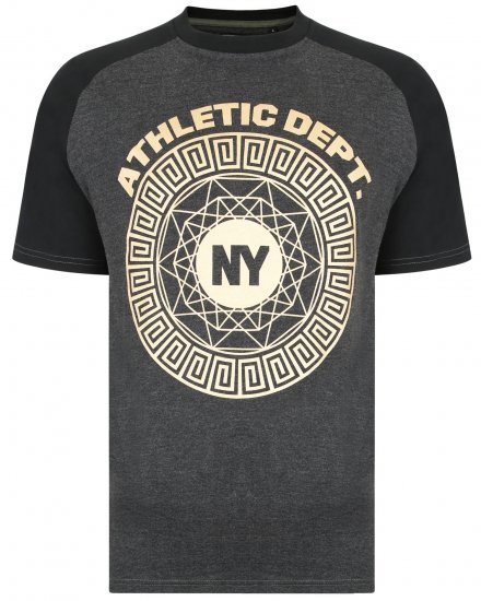 Kam Jeans 5378 NY Raglan Tee Charcoal - T-shirts - T-shirts i store størrelser - 2XL-14XL