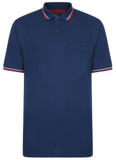 Kam Jeans 5400B Tipped Polo with Pocket Insignia Blue - Polotrøjer - Polotrøjer 2XL-8XL