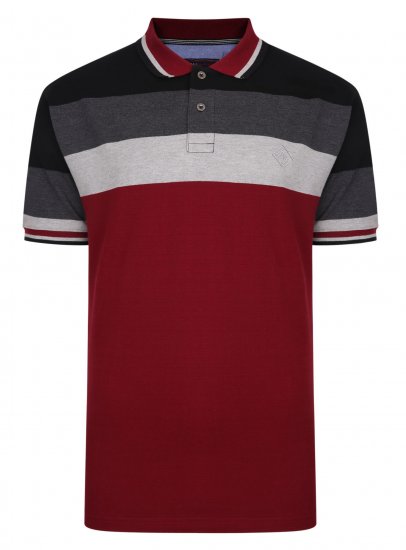 Kam Jeans Contrast Stripe Polo Grey - Polotrøjer - Polotrøjer 2XL-8XL