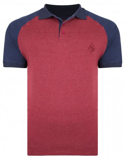 Kam Jeans 5446 Raglan Marl Jersey Polo Burgundy - Polotrøjer - Polotrøjer 2XL-8XL