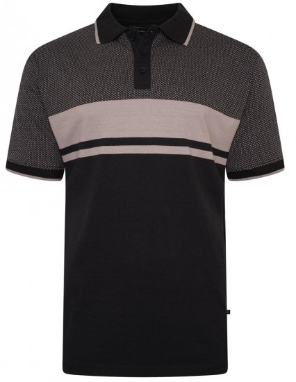 Kam Jeans 5462 Dobby Weave Polo Black - Polotrøjer - Polotrøjer 2XL-8XL