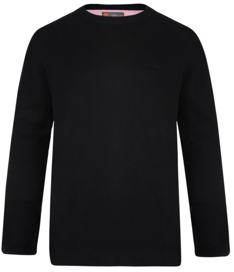 Kam Jeans Strikket Trøje Sort - Trøjer og hættetrøjer - Trøjer og Hættetrøjer i store størrelser - 2XL-14XL