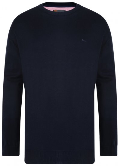 Kam Jeans Strikket Trøje Mørkeblå - Trøjer og hættetrøjer - Trøjer og Hættetrøjer i store størrelser - 2XL-14XL