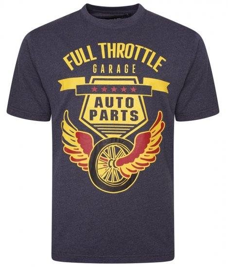 Kam Jeans 5703 Full Throttle T-Shirt Indigo - T-shirts - T-shirts i store størrelser - 2XL-14XL