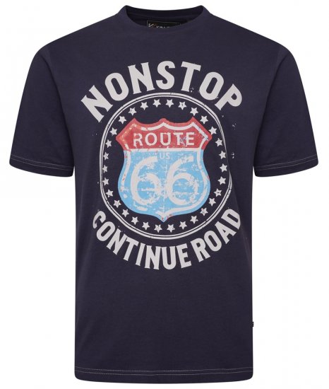 Kam Jeans 5708 Route 66 T-Shirt Navy - T-shirts - T-shirts i store størrelser - 2XL-14XL