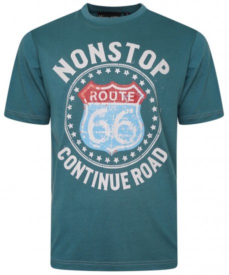 Kam Jeans 5708 Route 66 T-Shirt Pacific - T-shirts - T-shirts i store størrelser - 2XL-14XL