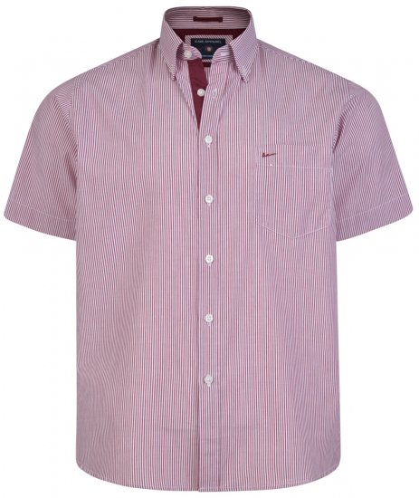 Kam Jeans 6164 Short Sleeve Shirt Burgundy - Skjorter - Skjorter til store mænd 2XL- 8XL