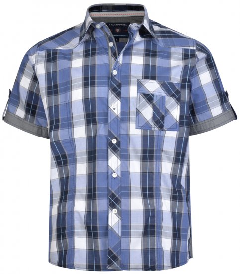 Kam Jeans 6165 Short Sleeve Shirt Navy - Skjorter - Skjorter til store mænd 2XL- 8XL