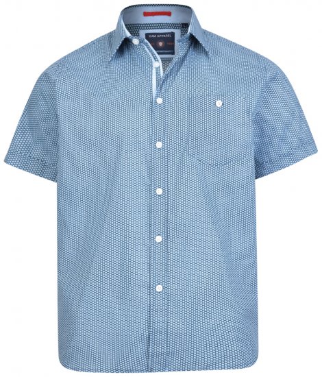 Kam Jeans 6167 Short Sleeve Shirt Teal - Skjorter - Skjorter til store mænd 2XL- 8XL