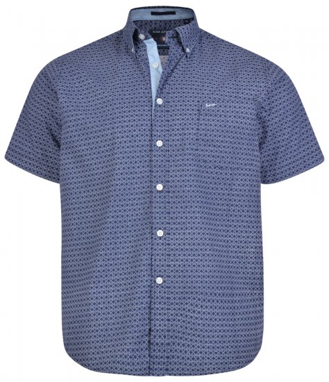 Kam Jeans 6170 Short Sleeve Shirt Navy - Skjorter - Skjorter til store mænd 2XL- 8XL