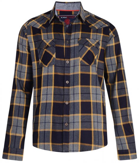 Kam Jeans 6172 Long Sleeve Shirt Grey - Skjorter - Skjorter til store mænd 2XL- 8XL