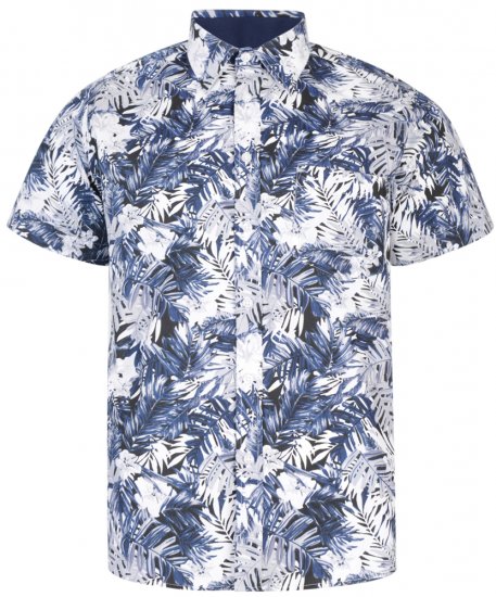 Kam Jeans 6179 Short Sleeve Shirt Navy - Skjorter - Skjorter til store mænd 2XL- 8XL