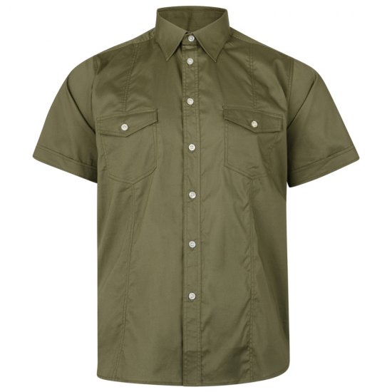 Kam Jeans 6180 Retro Stretch Shirt Khaki DUPLICATE - Skjorter - Skjorter til store mænd 2XL- 8XL