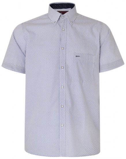 Kam Jeans 6186 Short Sleeve Shirt Blue - Skjorter - Skjorter til store mænd 2XL- 8XL