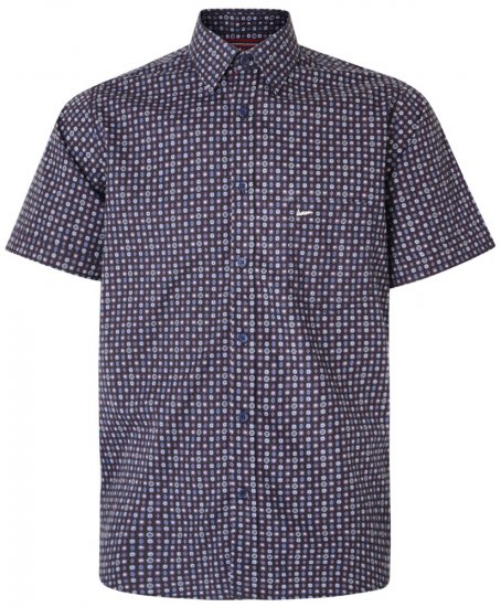 Kam Jeans 6188 Short Sleeve Shirt Navy - Skjorter - Skjorter til store mænd 2XL- 8XL