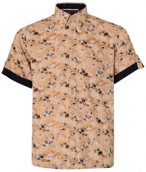 Kam Jeans 6190 Short Sleeve Shirt Sand - Skjorter - Skjorter til store mænd 2XL- 8XL