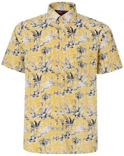 Kam Jeans 6191 Short Sleeve Shirt Sand - Skjorter - Skjorter til store mænd 2XL- 8XL