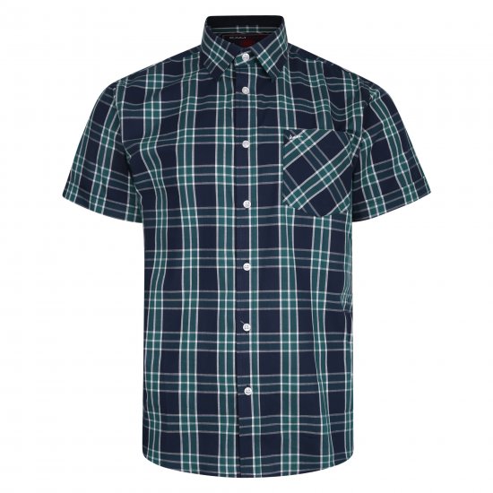 Kam Jeans 6202 Casual Check Shirt Navy - Skjorter - Skjorter til store mænd 2XL- 8XL