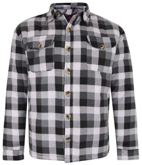 Kam Jeans 6213 Sherpa Lined Flannel Shirt Black - Skjorter - Skjorter til store mænd 2XL- 8XL