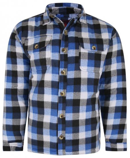Kam Jeans 6213 Sherpa Lined Flannel Shirt Navy - Skjorter - Skjorter til store mænd 2XL- 8XL