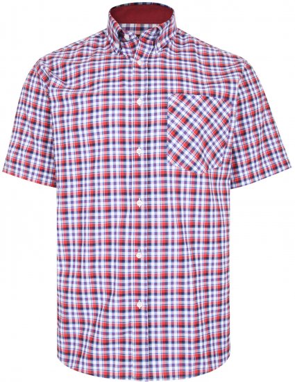 Kam Jeans 6214 Check Shirt Red - Skjorter - Skjorter til store mænd 2XL- 8XL
