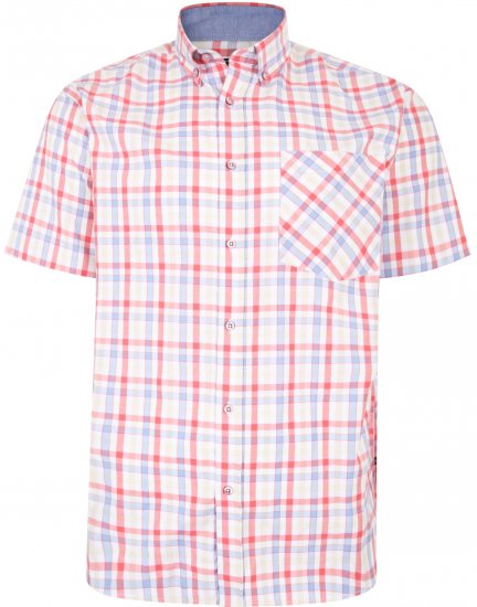 Kam Jeans 6215 Summer Check Shirt Pink - Skjorter - Skjorter til store mænd 2XL- 8XL