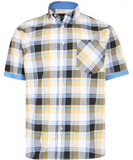 Kam Jeans 6216 Large Check Shirt Mustard - Skjorter - Skjorter til store mænd 2XL- 8XL