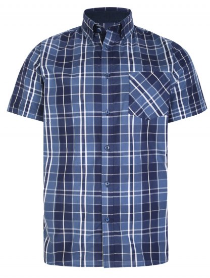 Kam Jeans 6221 Casual Short Sleeve Shirt Indigo - Skjorter - Skjorter til store mænd 2XL- 8XL