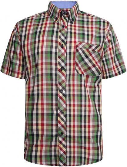 Kam Jeans 6310 Casual Check Short Sleeve Shirt Multi-Colored - Skjorter - Skjorter til store mænd 2XL- 8XL