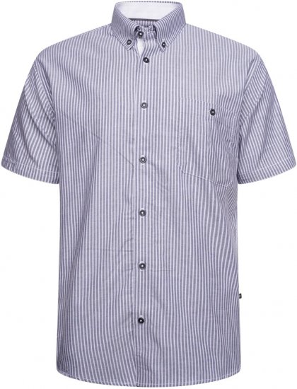 Kam Jeans 6319 Casual Stripe Shirt Charcoal - Skjorter - Skjorter til store mænd 2XL- 8XL