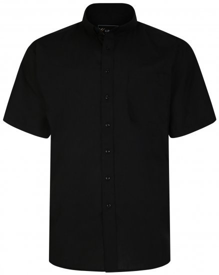 Kam Jeans 660 Classic Short Sleeve Office Shirt Black - Skjorter - Skjorter til store mænd 2XL- 8XL