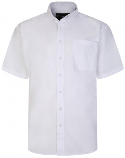 Kam Jeans 660 Classic Short Sleeve Office Shirt White - Skjorter - Skjorter til store mænd 2XL- 8XL