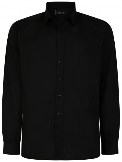 Kam Jeans 661 Classic Long Sleeve Office Shirt Black - Skjorter - Skjorter til store mænd 2XL- 8XL