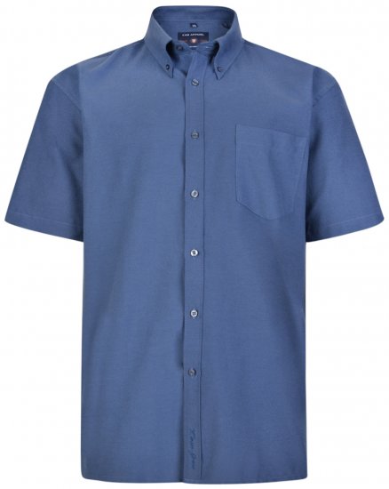 Kam Oxfordskjorte Kort ærm Mørkeblå - Skjorter - Skjorter til store mænd 2XL- 8XL