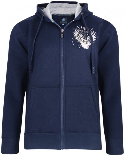 Kam Jeans 7003 Hoodie Navy - Trøjer og hættetrøjer - Trøjer og Hættetrøjer i store størrelser - 2XL-14XL