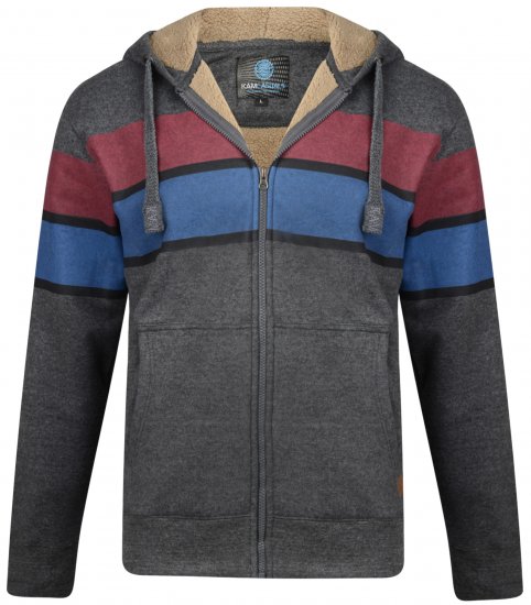 Kam Jeans 7007 Sherpa Lined Hoodie Charcoal - Trøjer og hættetrøjer - Trøjer og Hættetrøjer i store størrelser - 2XL-14XL